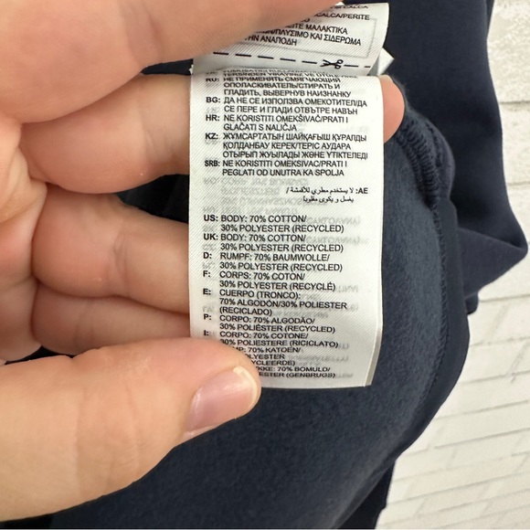 ADIDAS Navy Logo Sweatshirt Hoodie - Picture 9 of 9